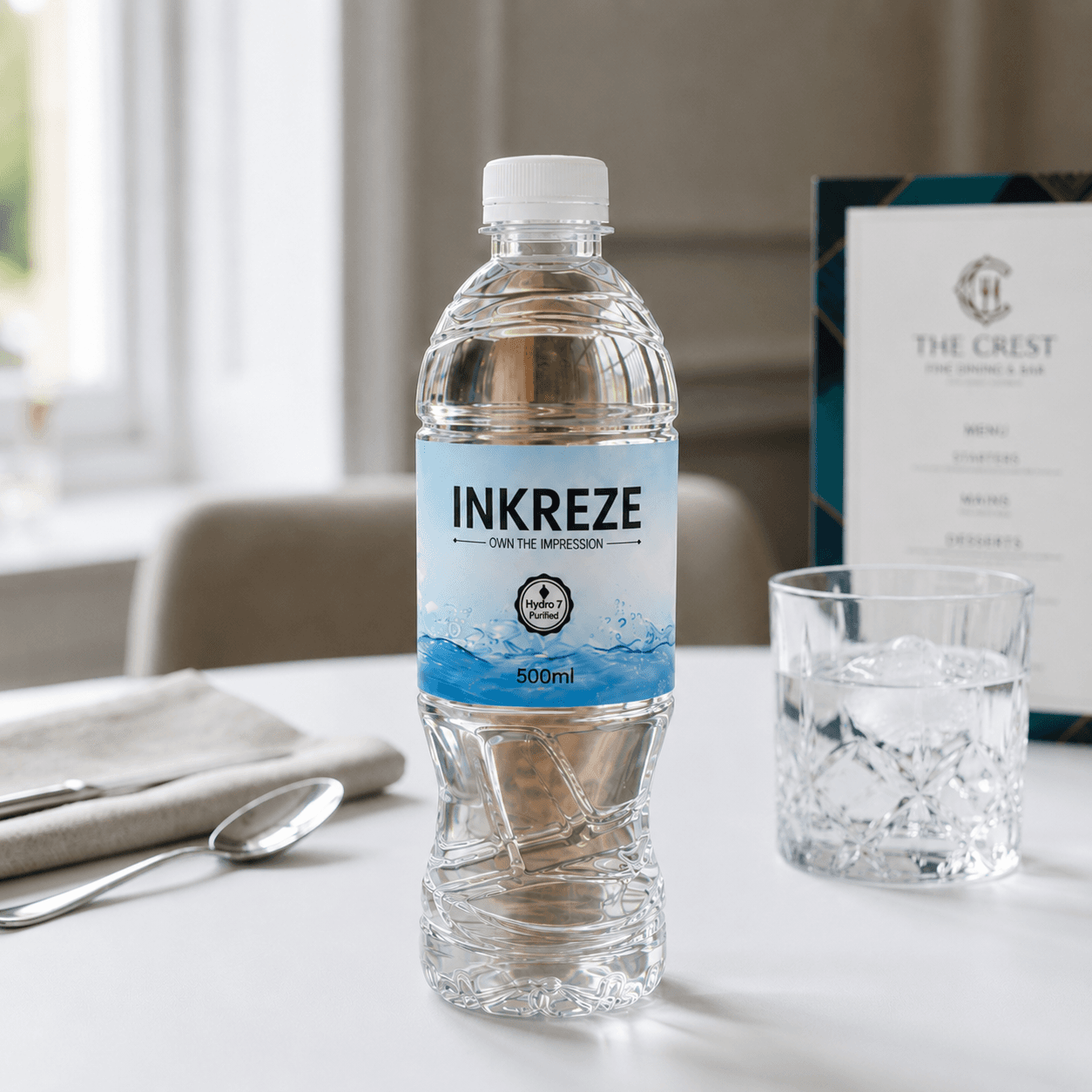 INKREZE Custom Branded Bottled Water Mockup
